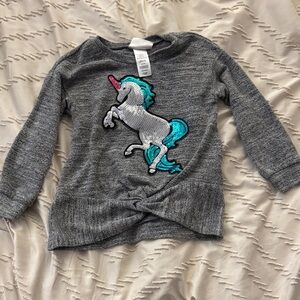 Flapdoodles Gray Unicorn Sweatshirt